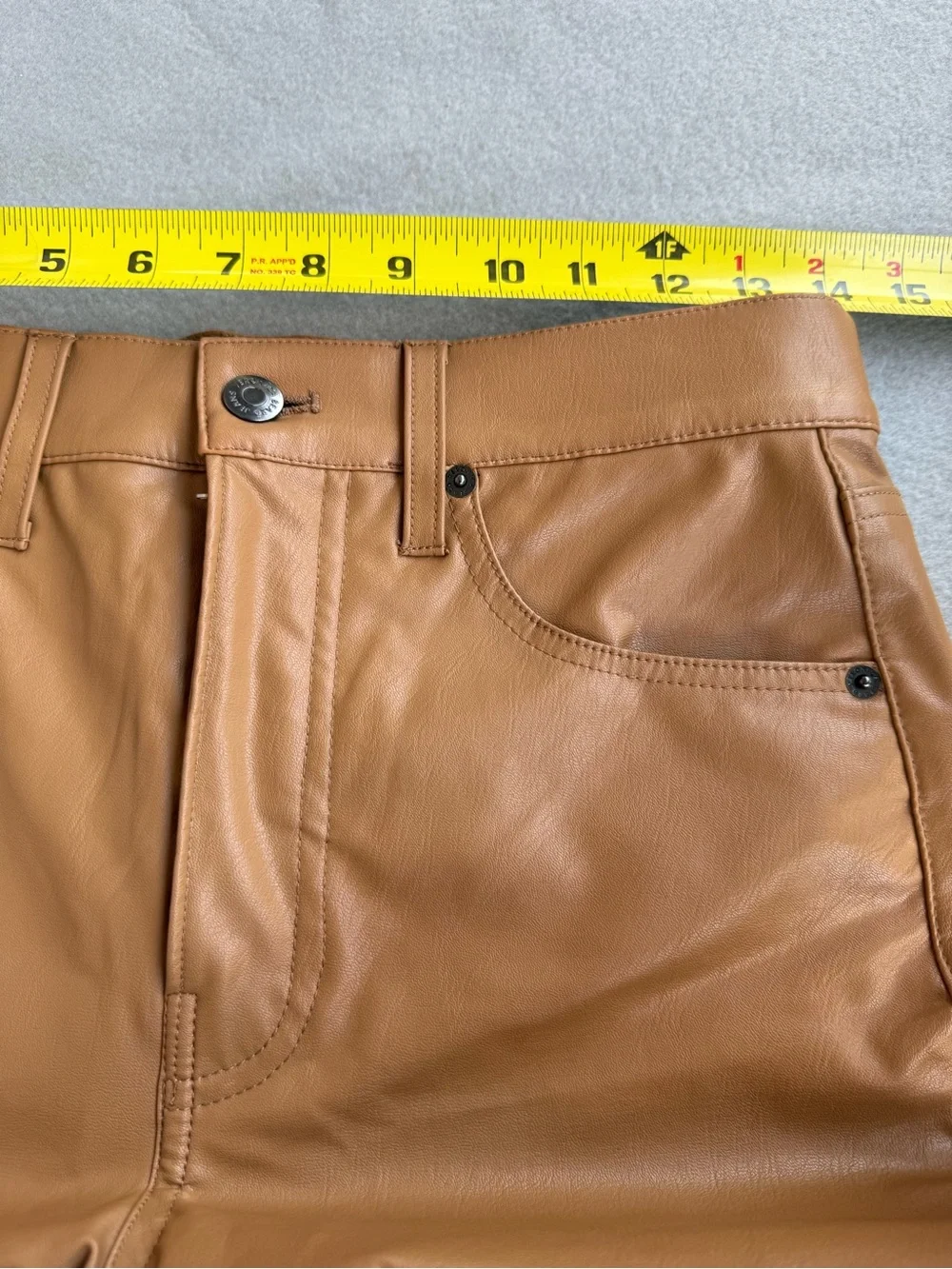 Veronica Beard Maera Extra High Rise Skinny Faux Leather Pants Sz 28/6 Brown